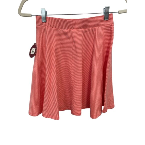 SO Elastic Waist Pull On Mini Skater Skirt Women Medium Peach White Feminine NEW - Picture 2 of 9